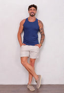 Camiseta Regata Americana Masculina Azul