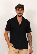 Camisa Masculina Tricot Touch Preta